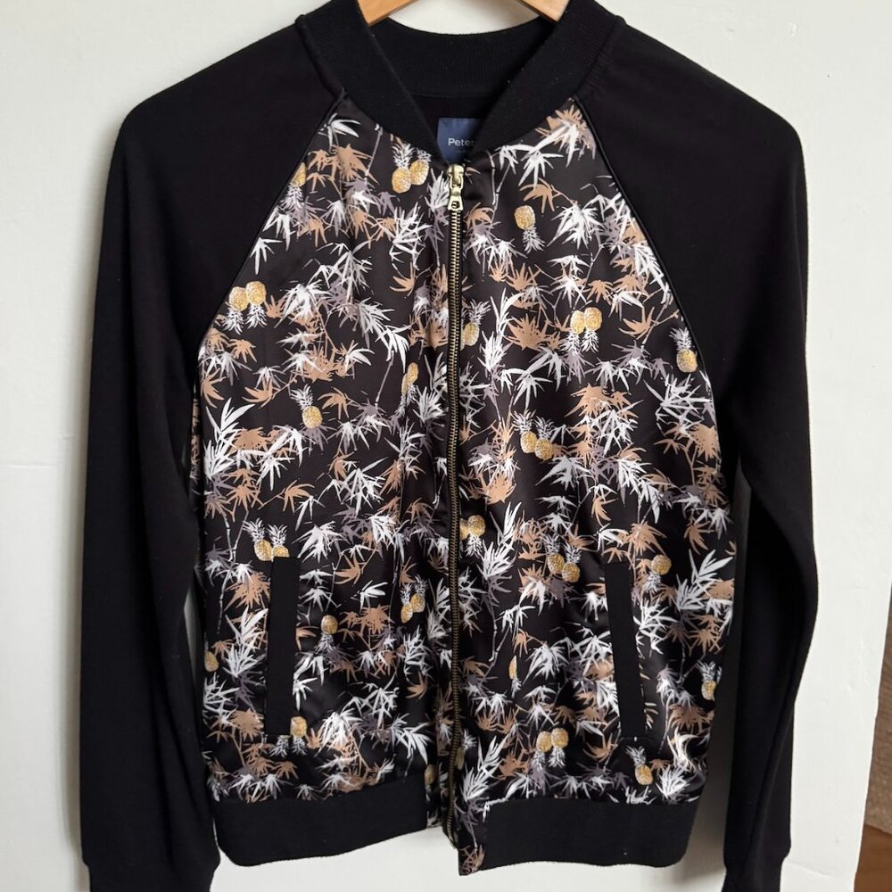 Peter Som Black & Patterned Jacket Size M